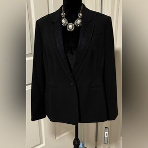 NWT Tahari Arthur S. Levine Lace Front Black Blazer